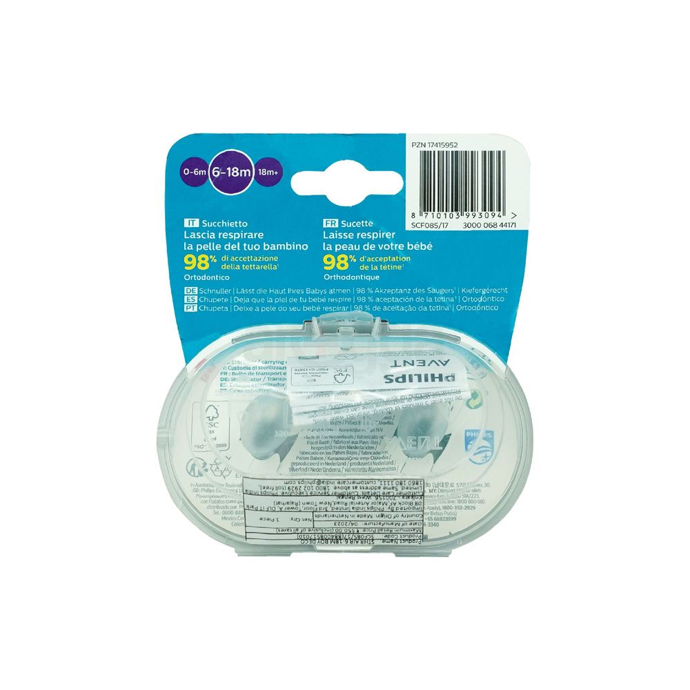 Philips Avent Ultra Air Soother (6-18m) - 2 pcs Pacifier Set (Model: SCF085/17)  