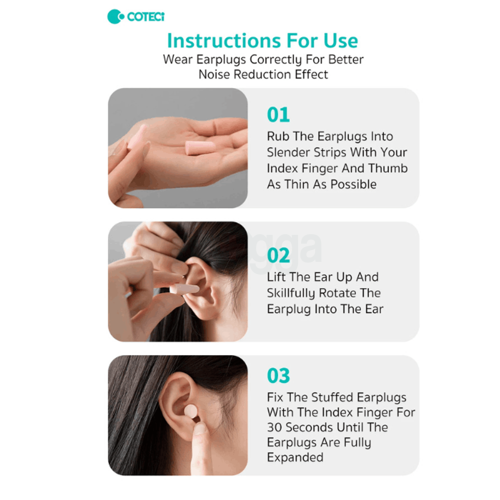COTECi Noise Cancelling Memory Foam Earplugs (86019)  