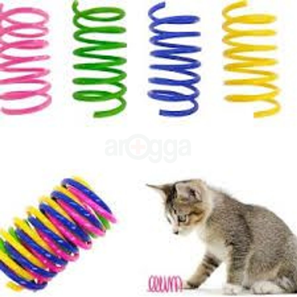 Rolling Spring Toy 4pc Set 4pc Pet Accessory