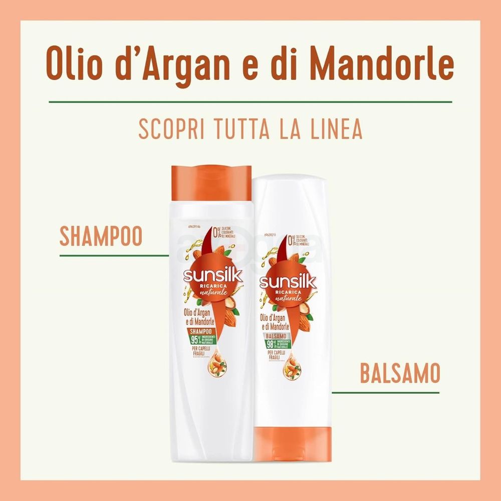 Sunsilk Natural Recharge Conditioner with Argan and Almond Oil for Fragile Hair  