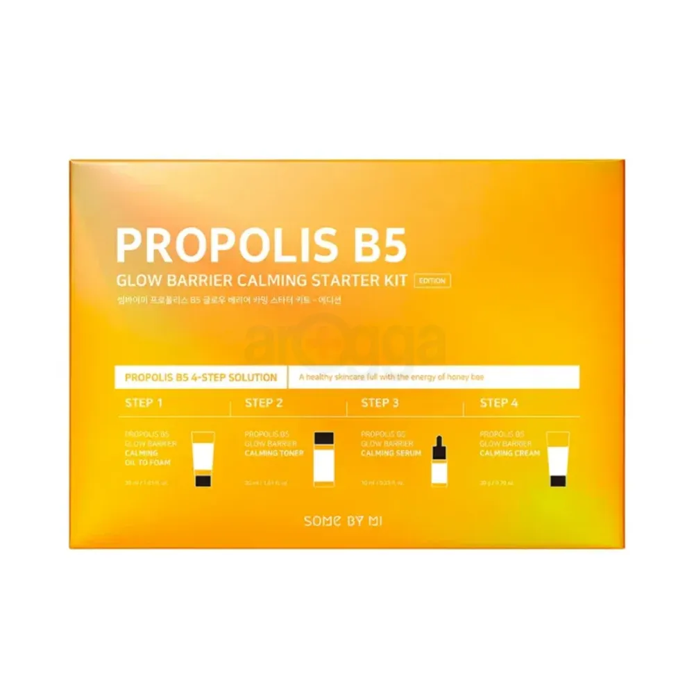 Some By Mi Propolis B5 GLow Barrier Calming Starter Kit (Cleanser+Toner+Serum+Cream)  