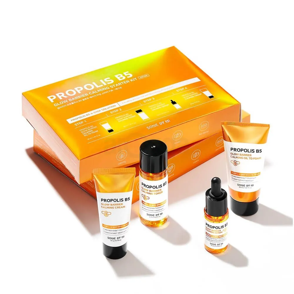 Some By Mi Propolis B5 GLow Barrier Calming Starter Kit (Cleanser+Toner+Serum+Cream)  