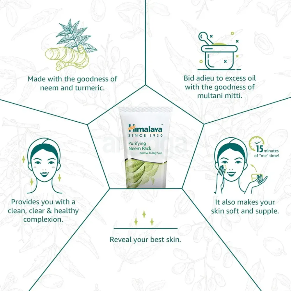 Himalaya Purifying Neem Pack for Normal to Oily Skin  