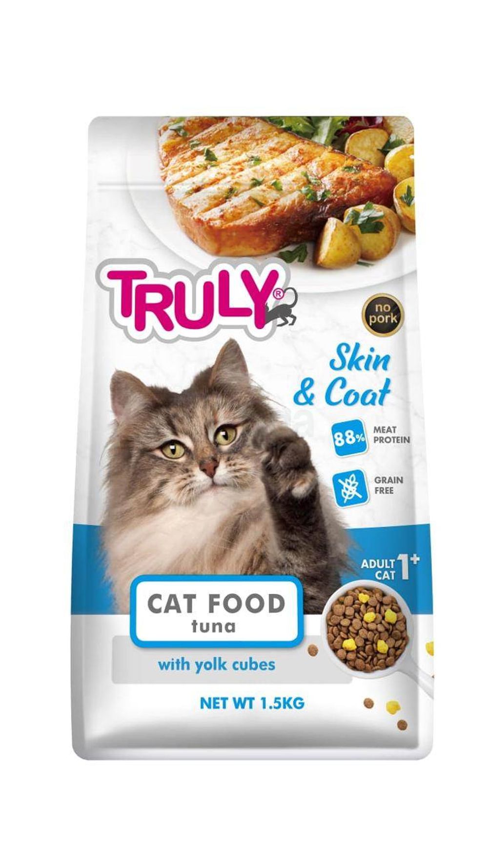 Truly Skin & Coat Care Adult Dry Cat Food Tuna Flavour 1.5kg  