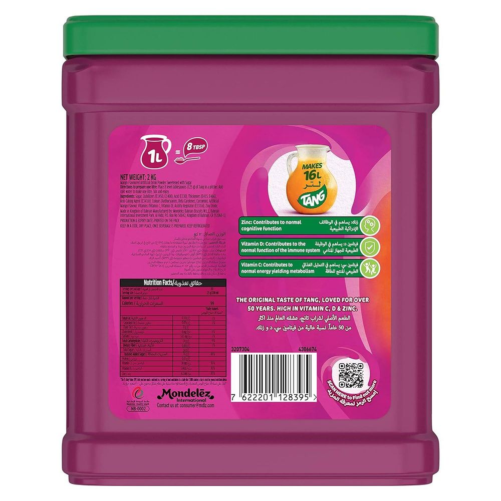 Tang Mango Flavoured Instant Drink Powder 2kg Jar	  