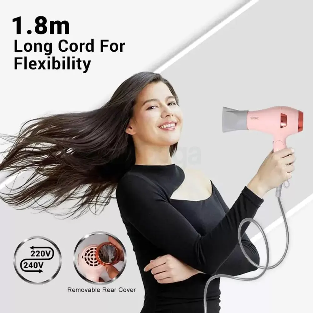 VGR V-432 Professional Foldable Hair Dryer with 1000W DC Motor 2 Speed Settings Multicolour  