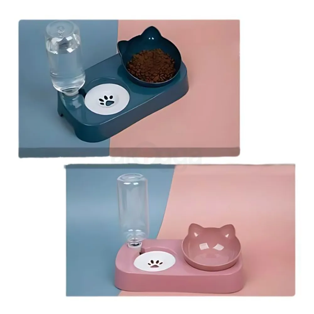 2in 1 Automatic Water Dispenser with Food Bowl  