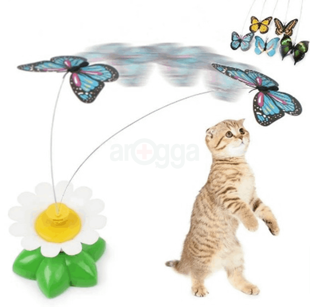 Electric Rotating Cat Colorful Butterfly Toy  