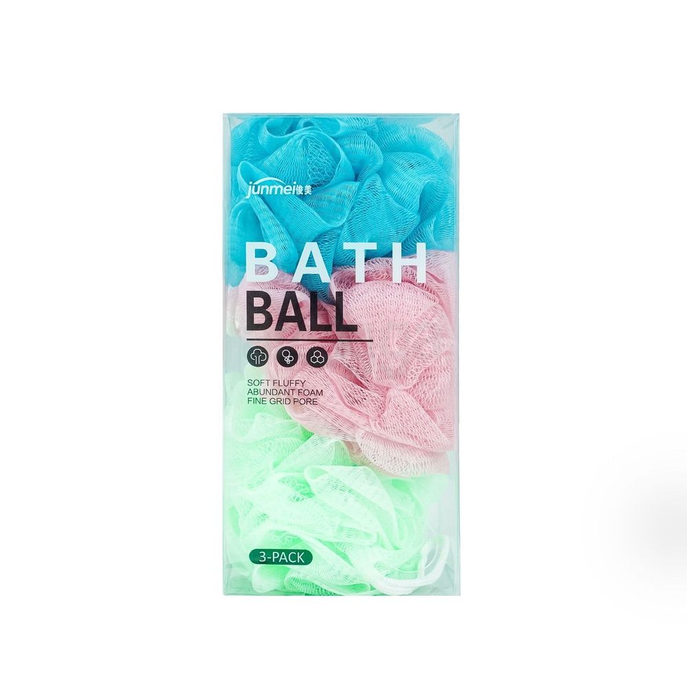 Junmei Pack of 3 Loofah Bath Ball  