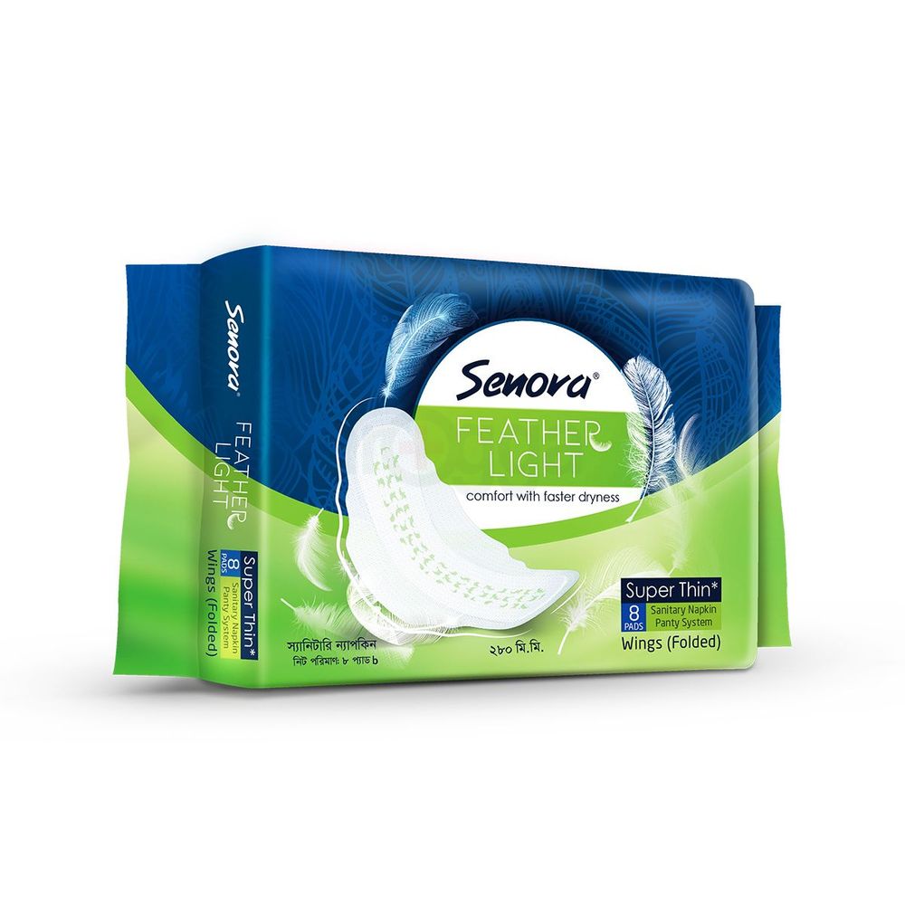 Senora Feather Light Sanitary Napkin ( Panty System ) 8 Pads  