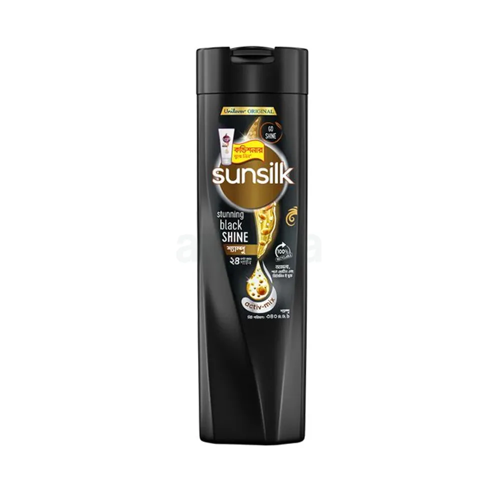 Sunsilk Shampoo Stunning Black Shine 340ml (50ml Conditioner Free)  