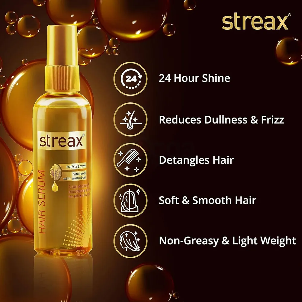 Streax Hair Serum Vitalized With Walnut Oil 115ml  