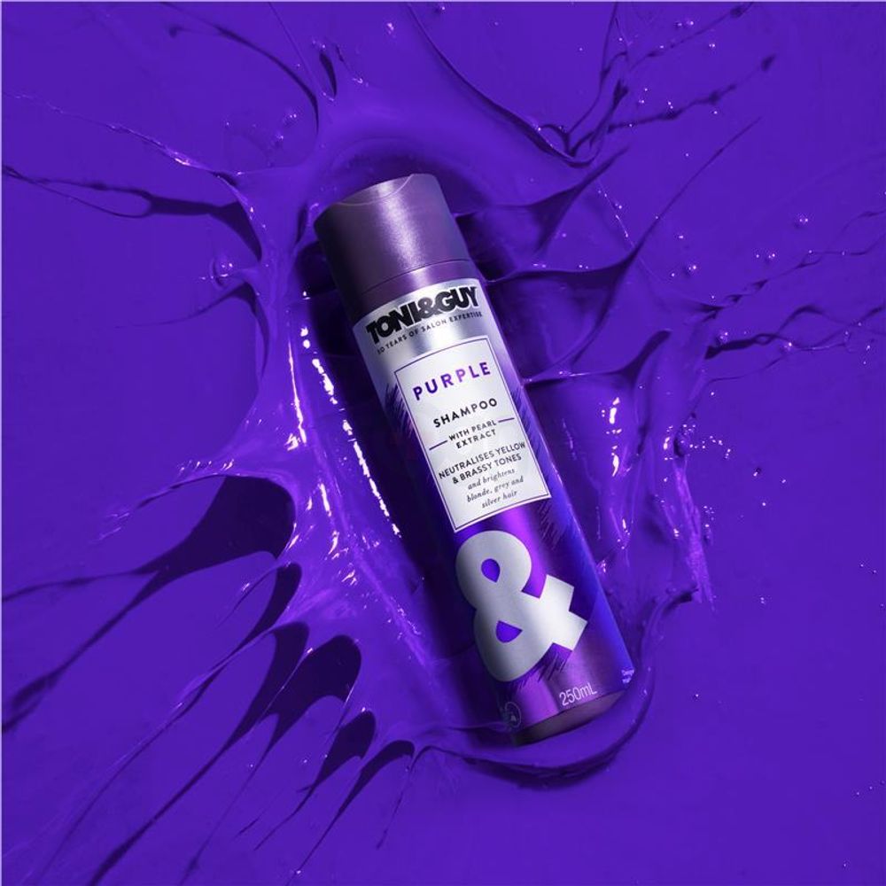 TONI & GUY Purple Shampoo with Pearl Extract for Neutralising Yellow & Brassy Tones  