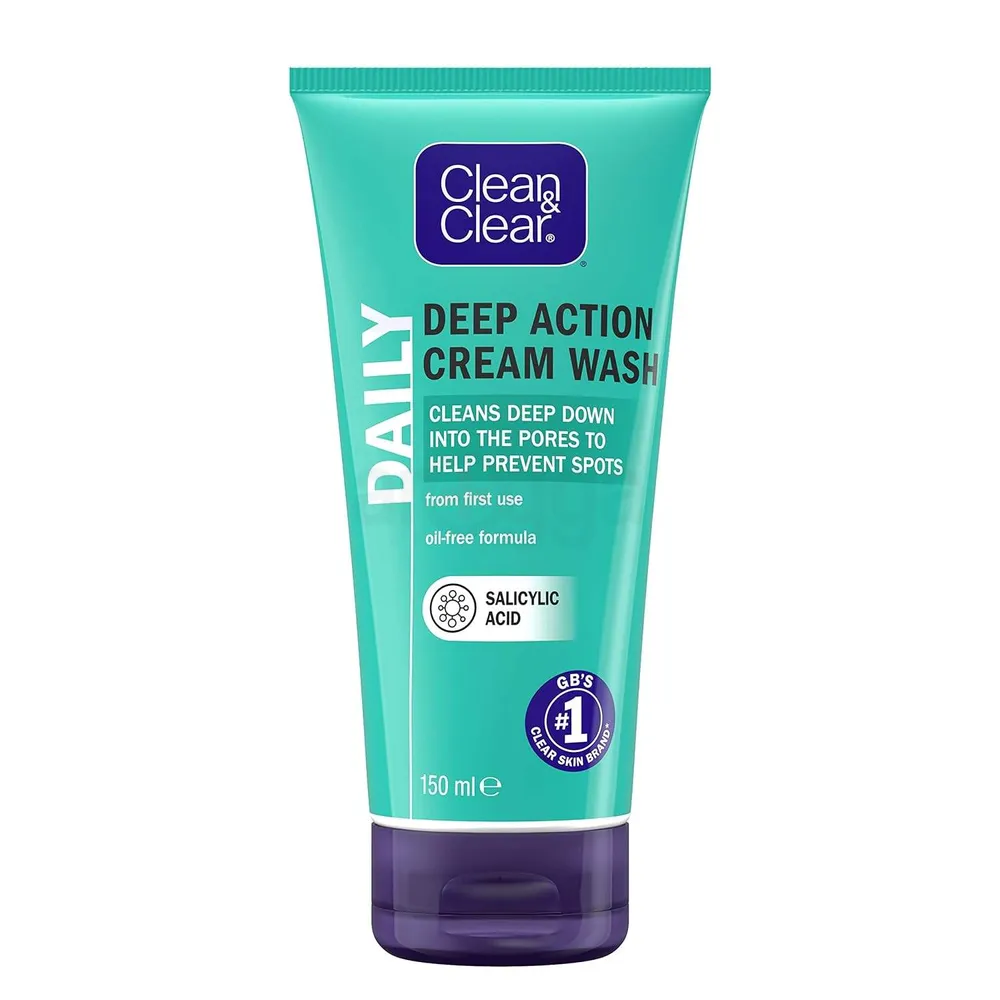 Clean & Clear Oil Free Daily Deep Action Cream Wash 150ml  