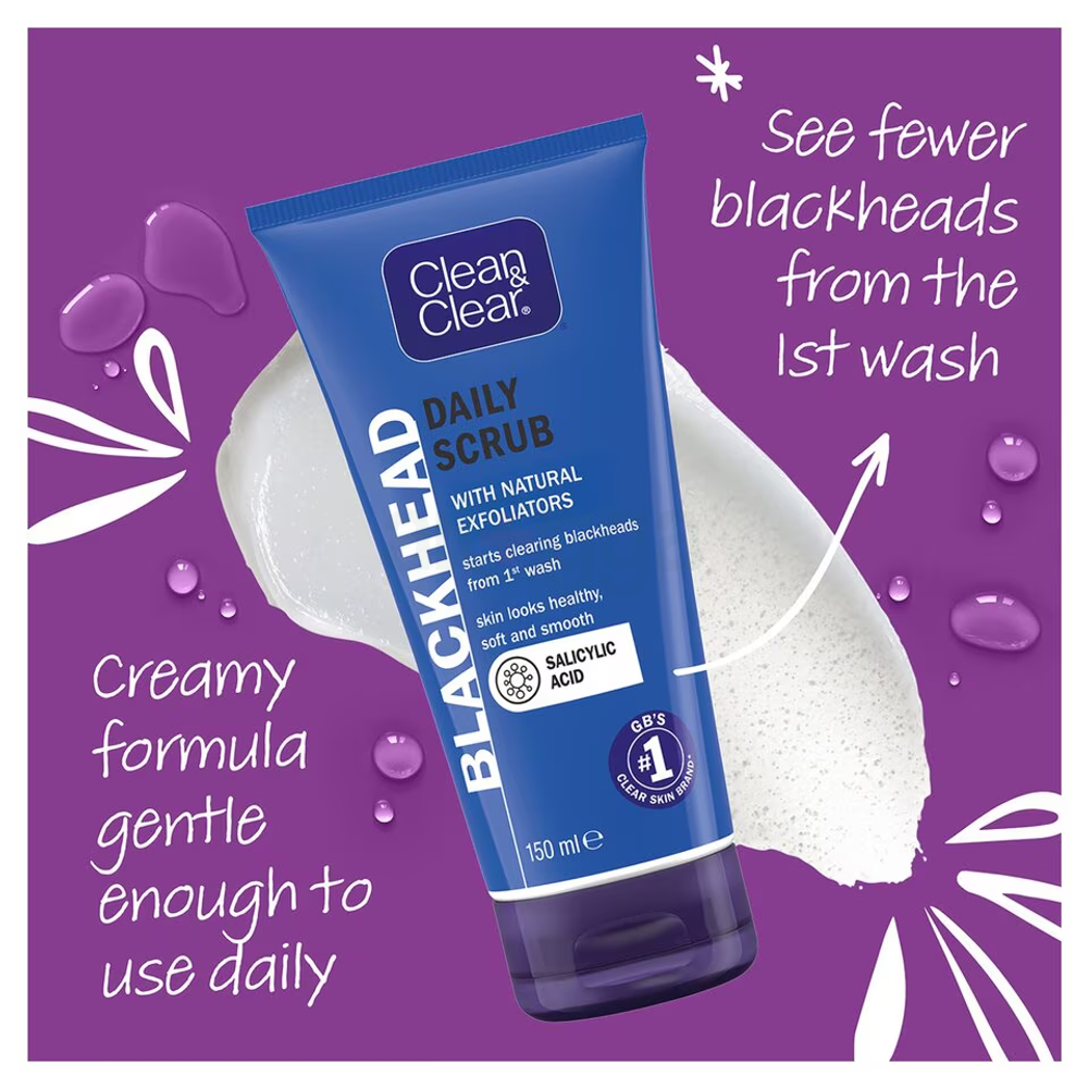 Clean & Clear Blackhead Daily Scrub with Natural Exfoliators & Salicylic Acid  