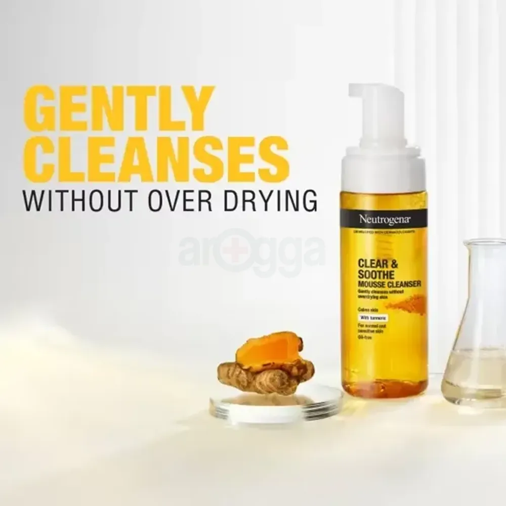 Neutrogena Clear & Soothe Turmeric Mousse Cleanser for Normal & Sensitive Skin   