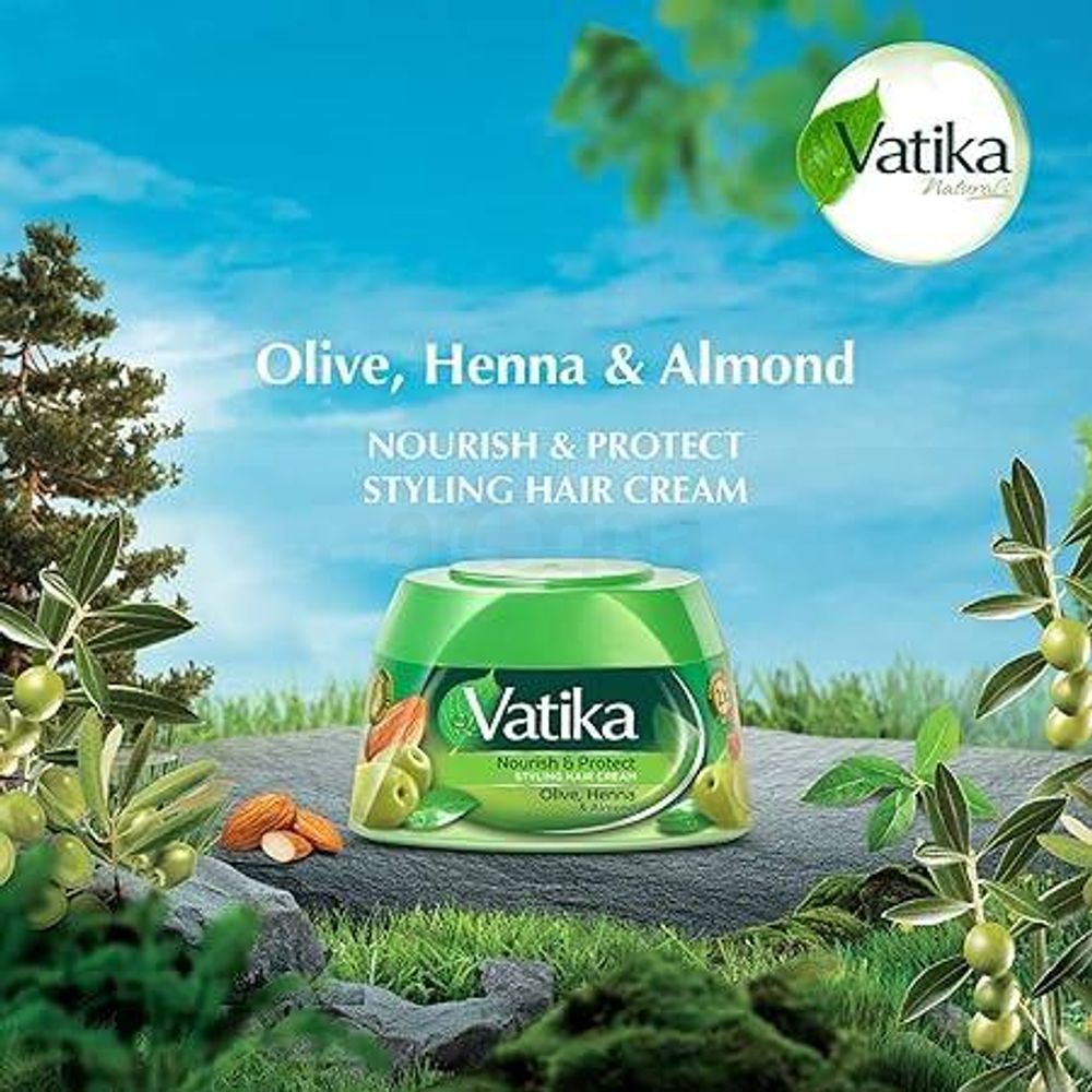 Vatika Nourish & Protect Styling Hair Cream with Olive Henna & Almond  