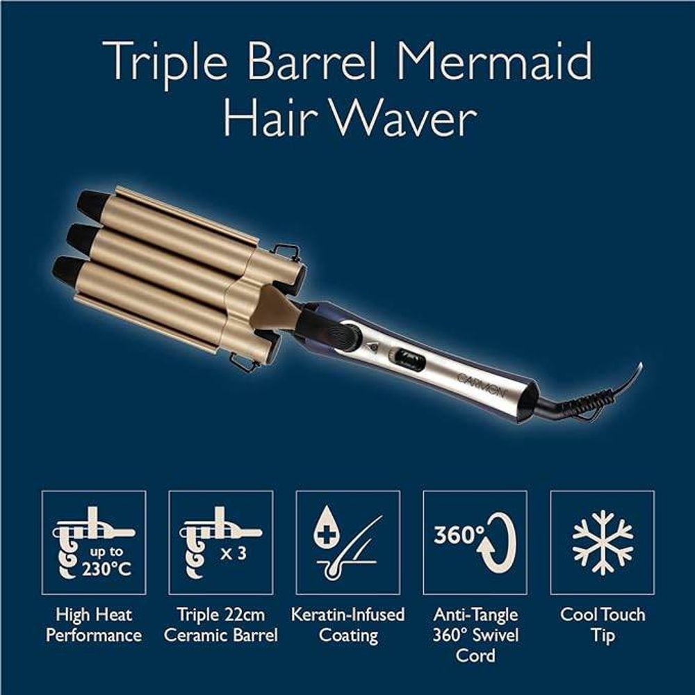 Carmen Twilight Series Triple Barrel Mermaid Hair Waver   