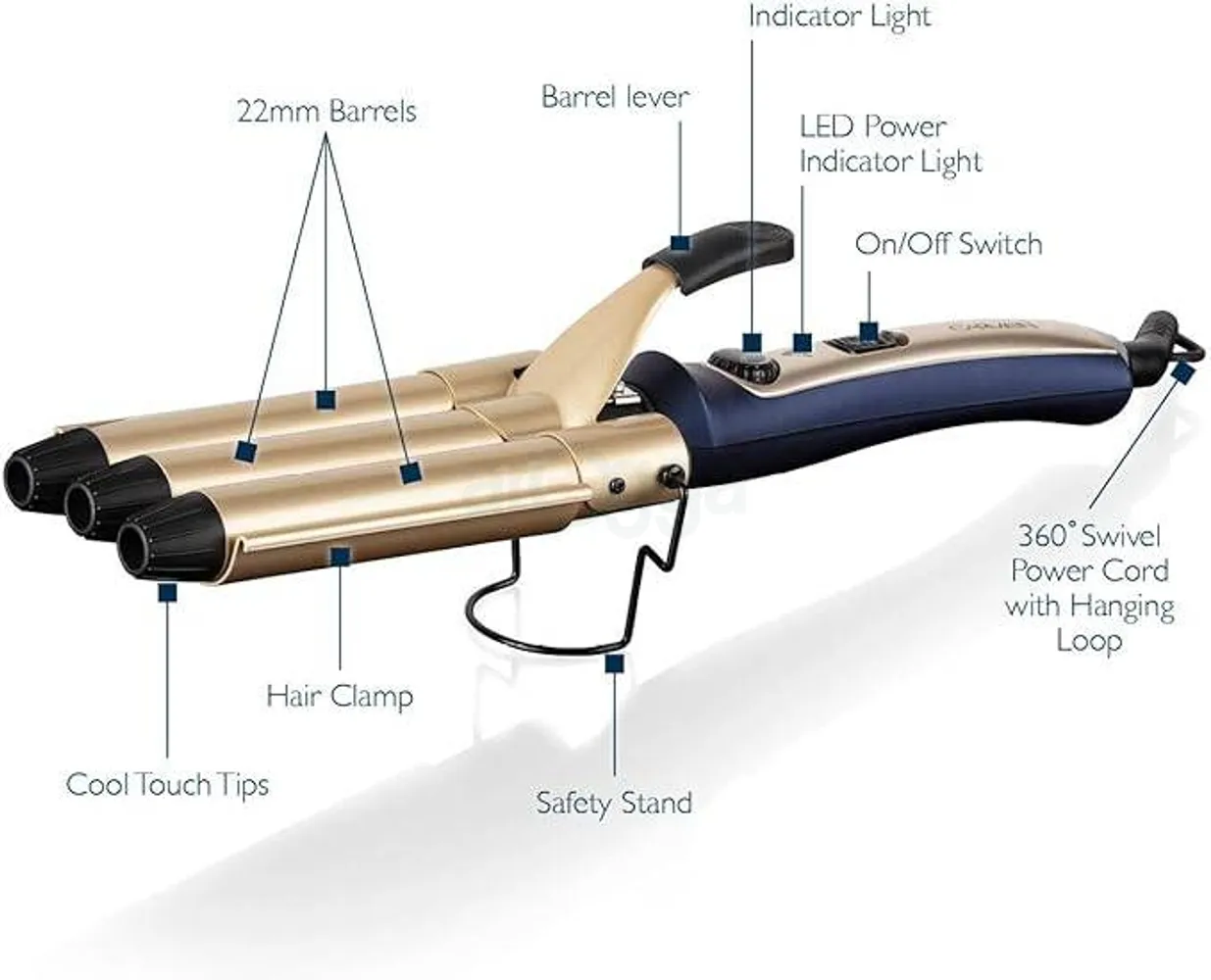 Carmen Twilight Series Triple Barrel Mermaid Hair Waver   