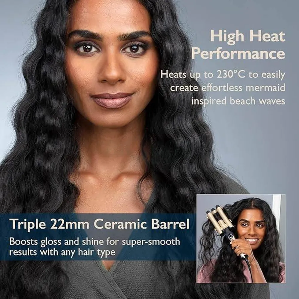 Carmen Twilight Series Triple Barrel Mermaid Hair Waver Arogga Beauty Store