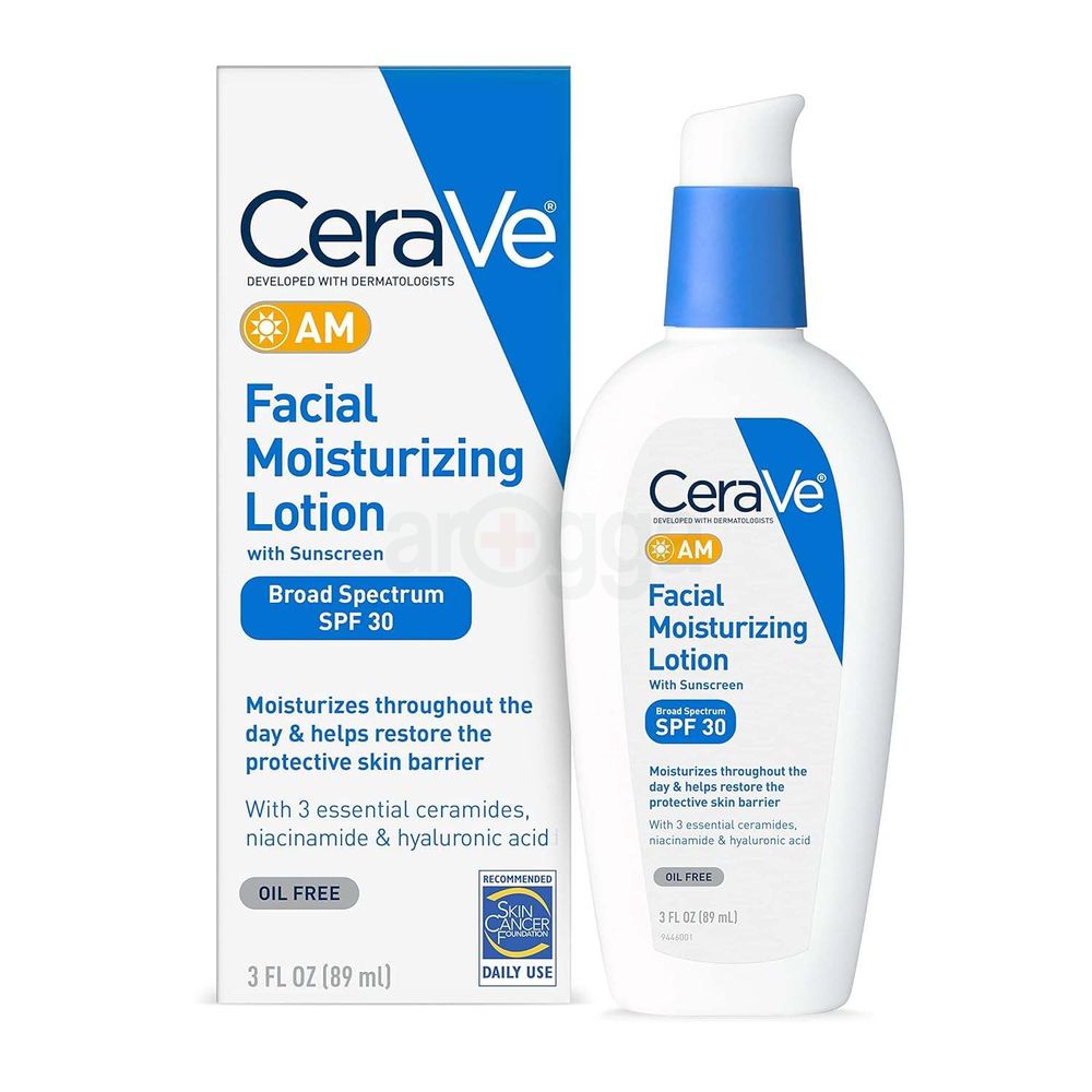 Cerave AM Facial Moisturising Lotion SPF 30 with Sunscreen for Normal to Dry Skin  