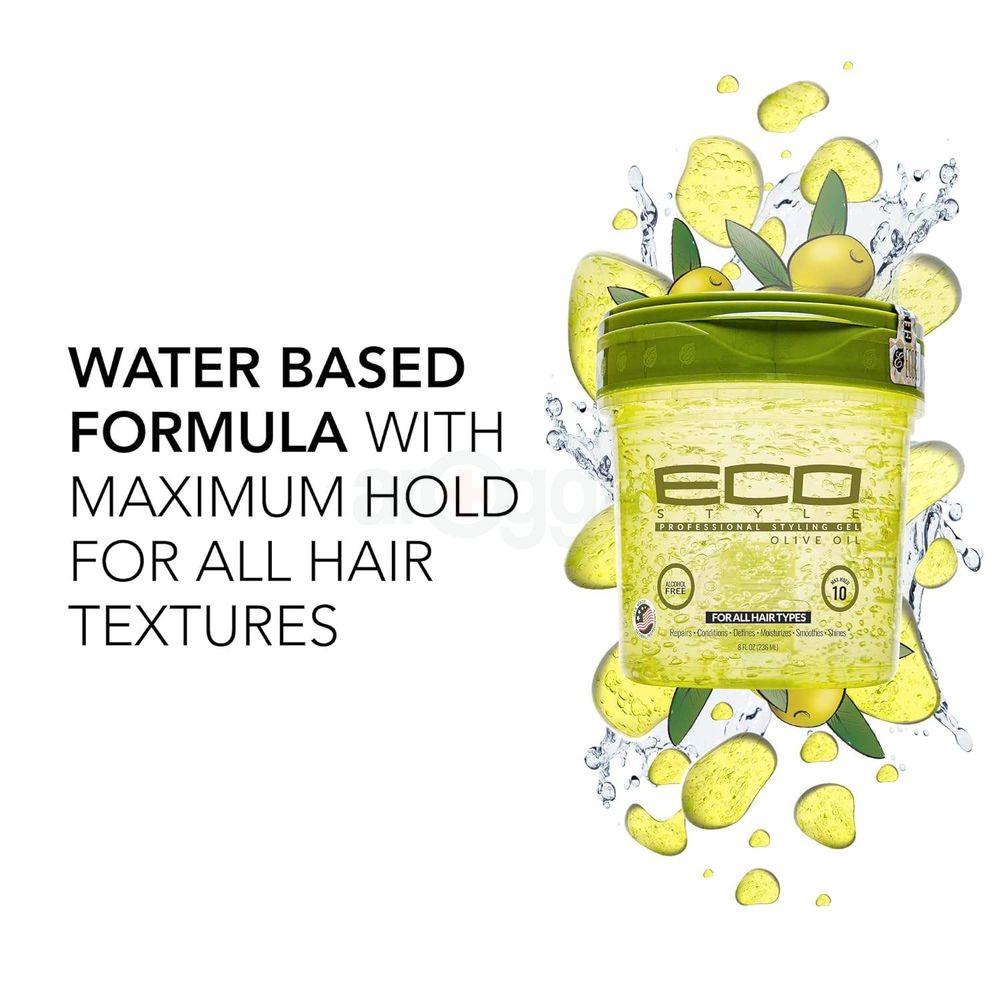 Eco Style Professional Styling Gel with Oilve Oil for All Hair Types  