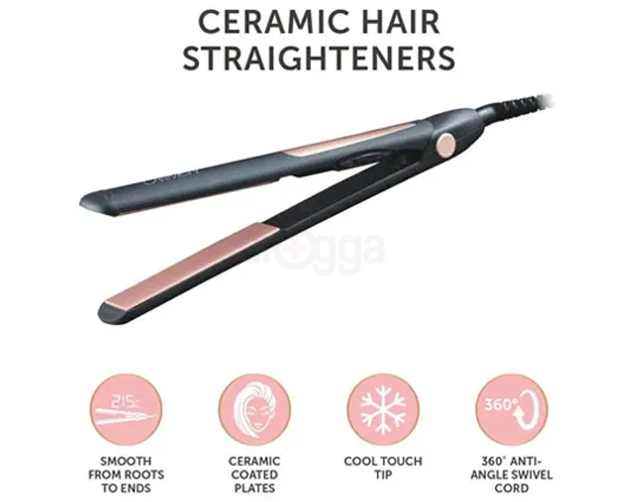 Carmen Noir Ceramic Hair Straightener  