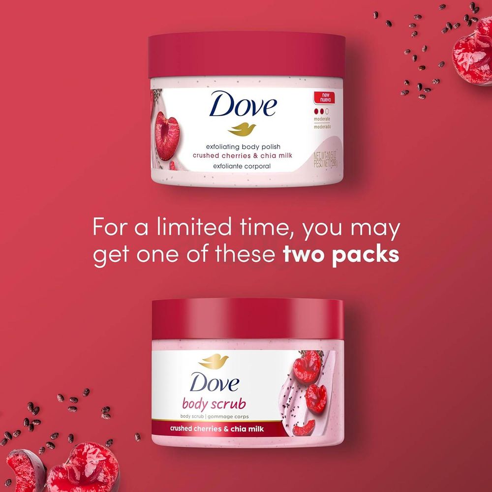 Dove Body Scrub with Crushed Cherries & Chia Milk  