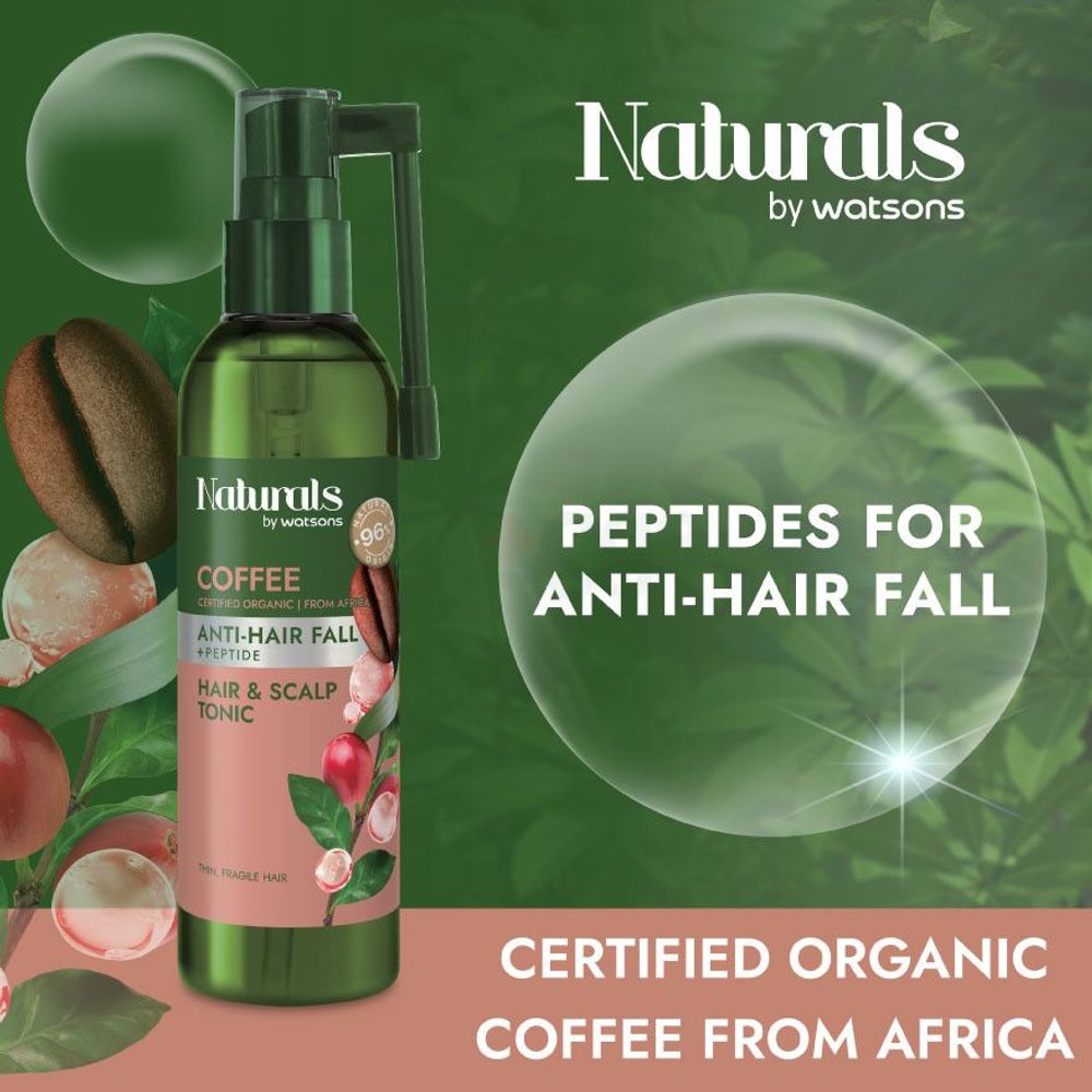 Naturals by Watsons Anti-Hair Fall + Peptide Coffee Shampoo for Thin & Fragile Hair  