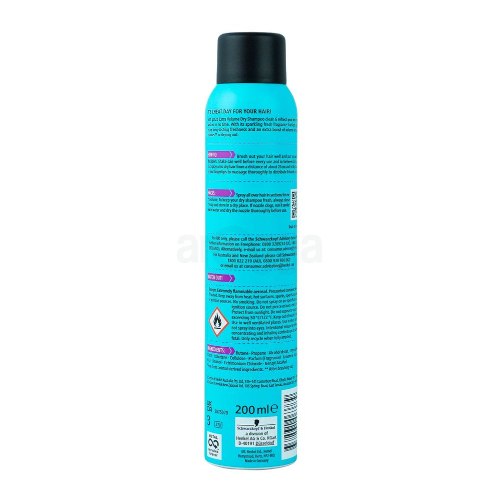 Schwarzkopf Got2b Instant FreshUp Extra Volume Dry Shampoo for 48hr Fresh Fragnance (Sky Blue)  