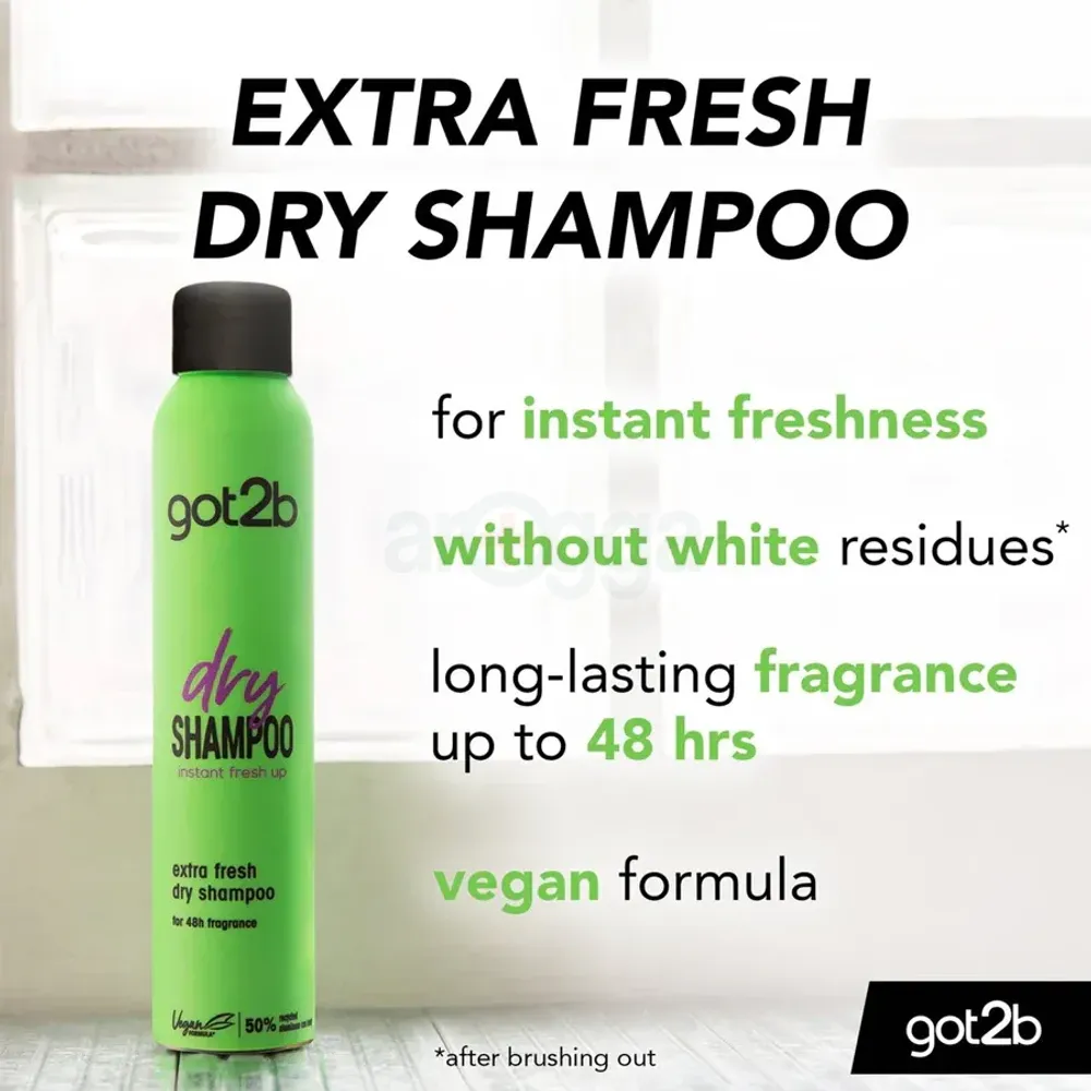 Schwarzkopf Got2b Instant FreshUp Extra Fresh Dry Shampoo for 48hr Fresh Fragrance ( Green)  