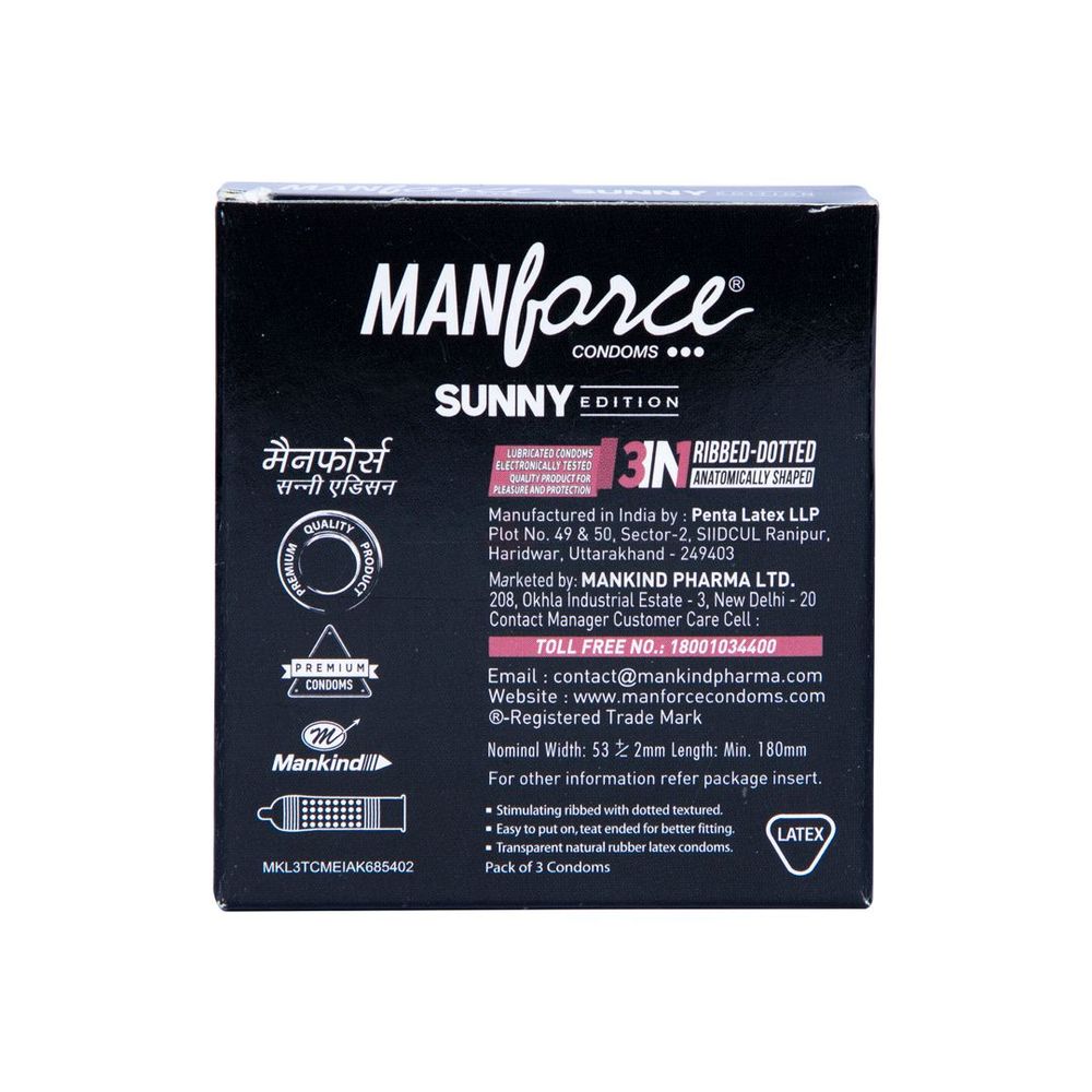 Manforce Sunny Edition Ribbed & Dotted Condoms - 3's Pack  