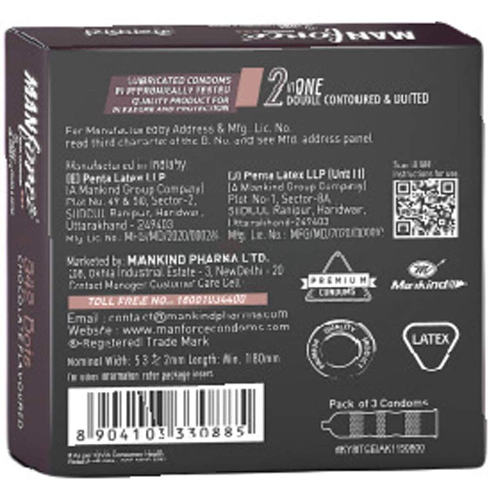 Manforce Xotic Chocolate Flavored 342 Dotted Condom - 3pcs Pack(India)  