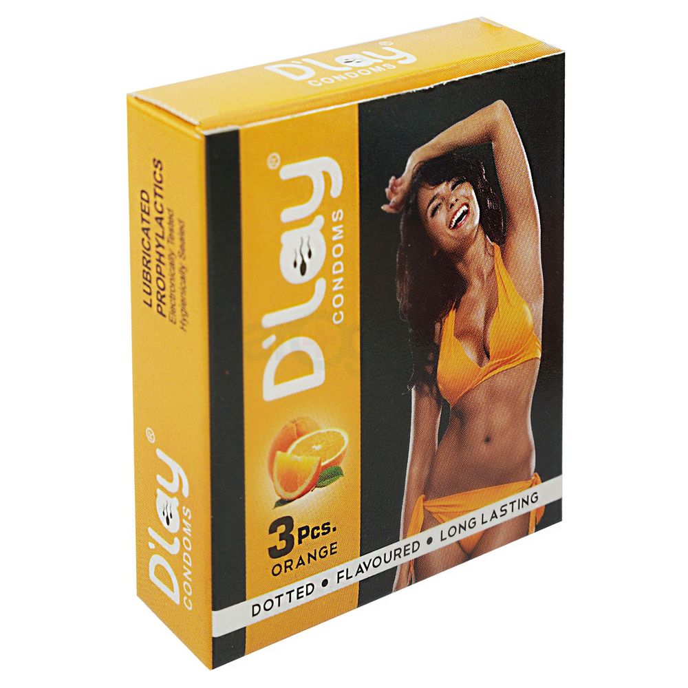 D'Lay Long Lasting Dotted Orange Flavour 3s Pack  