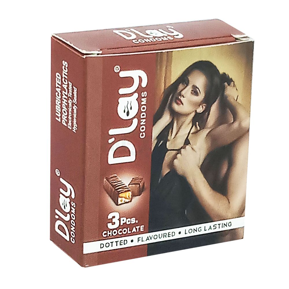 D'Lay Long Lasting Dotted Chocolate Flavour 3s Pack  
