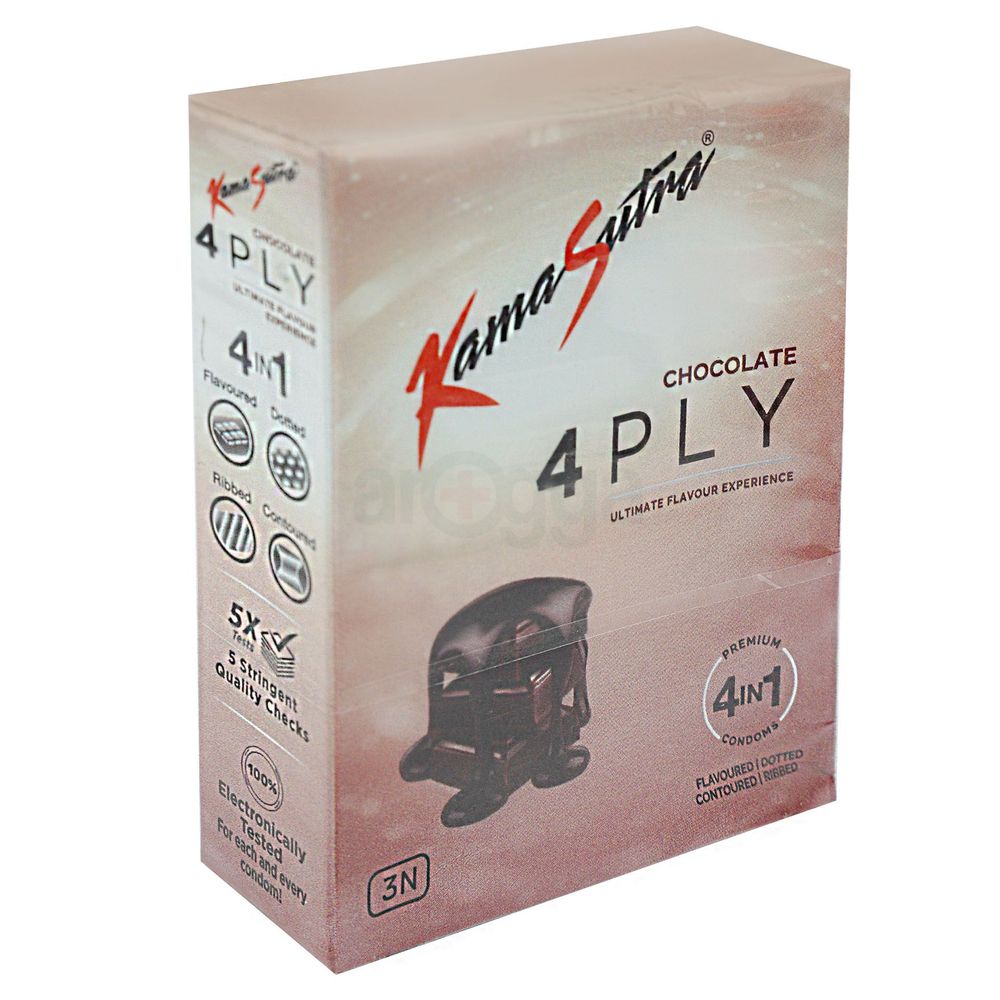 Kamasutra Chocolate 4 Ply Flavoured Dotted Condoms 3'S Pack
  