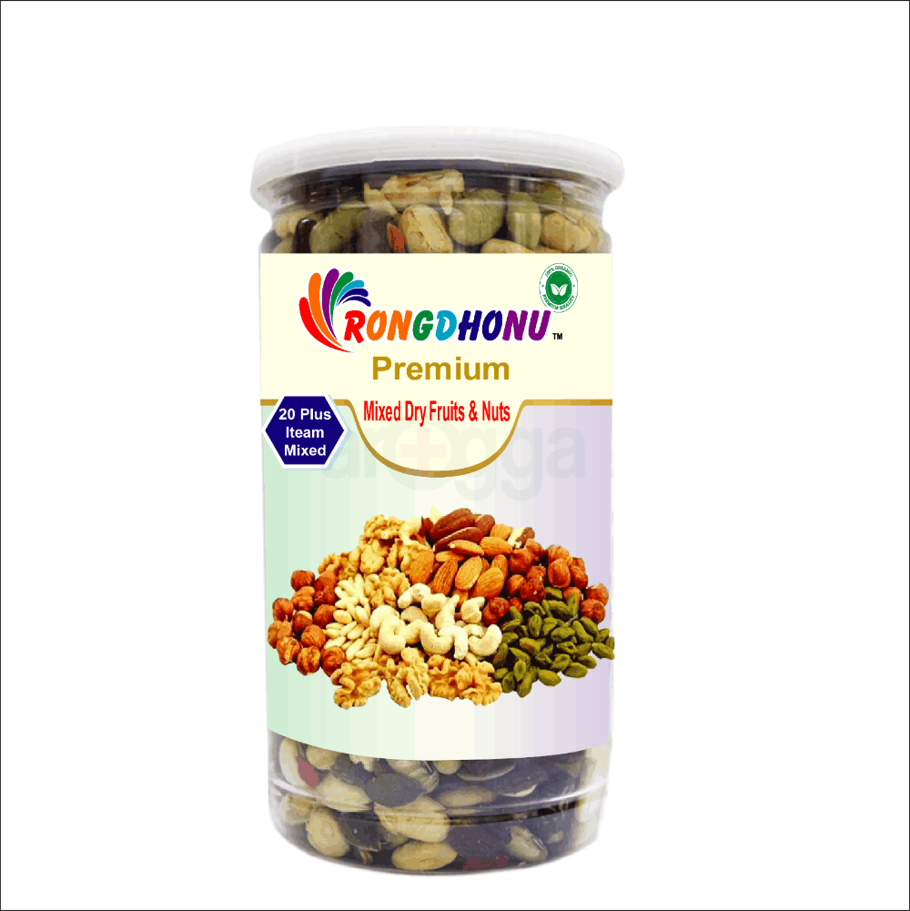 Rongdhonu Premium Mixed Dry Fruits & Nuts 1kg (মিশ্রিত শুকনো ফল এবং বাদাম)  