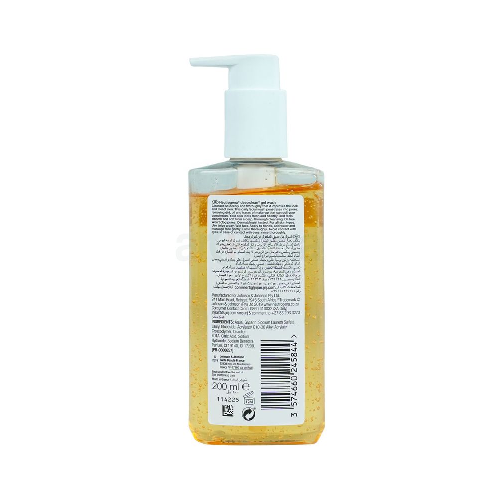 Neutrogena Silicone & Oil Free Deep Clean Gel Wash 200ml  