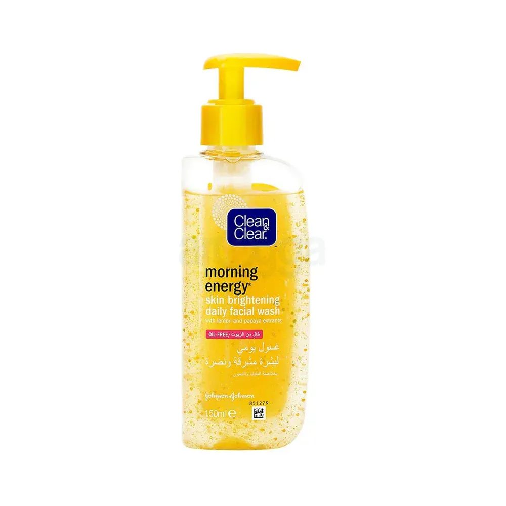 Clean & Clear Morning Energy Skin Brightening Oil Free Facial Cleanser with Caffeine, Lemon & Papaya Extracts  