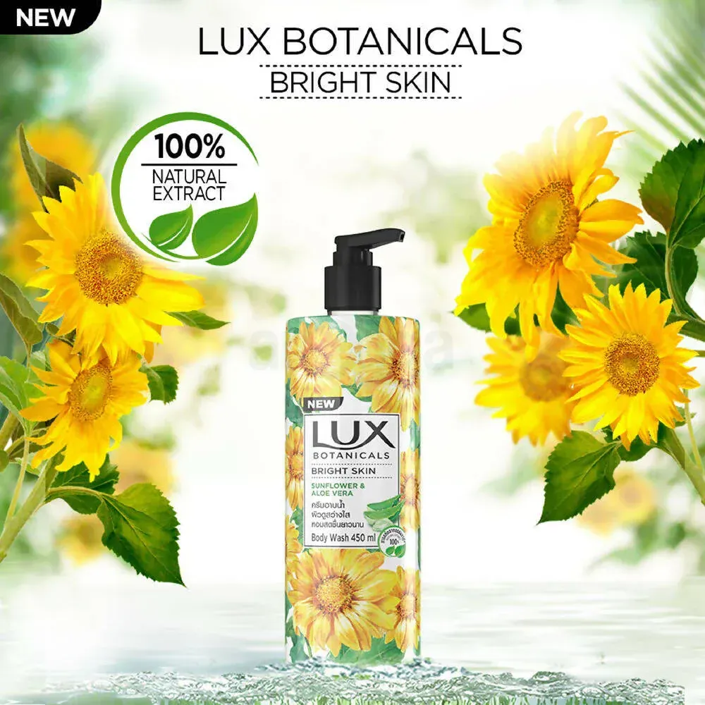 Lux Botanicals Bright Skin Body Wash with Sunflower & Aloe Vera  