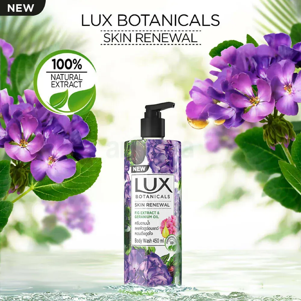 Lux Botanicals Skin Renewal Body Wash with Fig Extract & Geranium Oil 450ml  