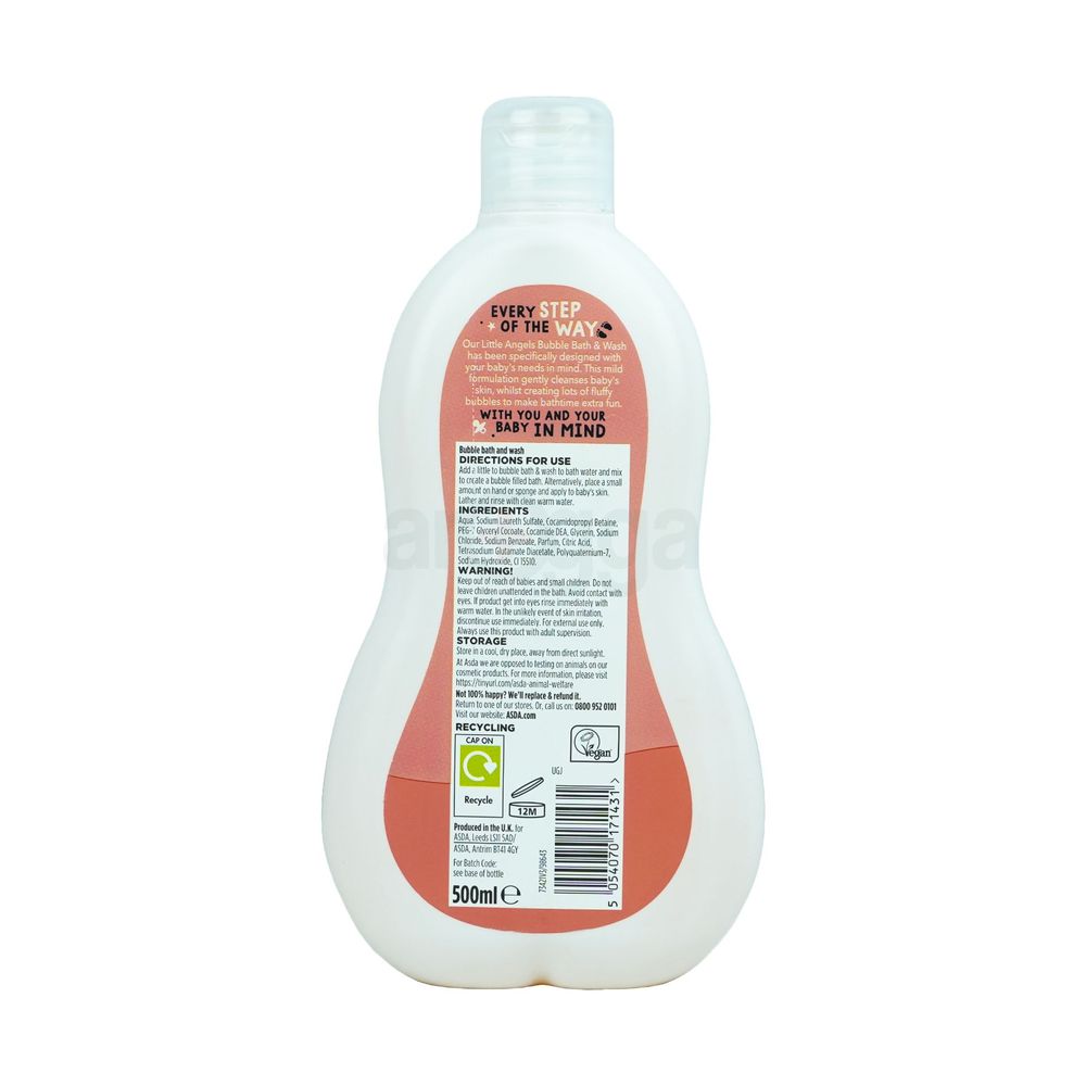 ASDA Little Angels Baby Bubble Bath & Wash 500ml  