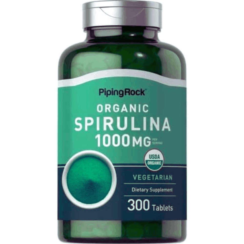 Piping Rock Organic Spirulina Tablets 1000 mg | 300 Pills  