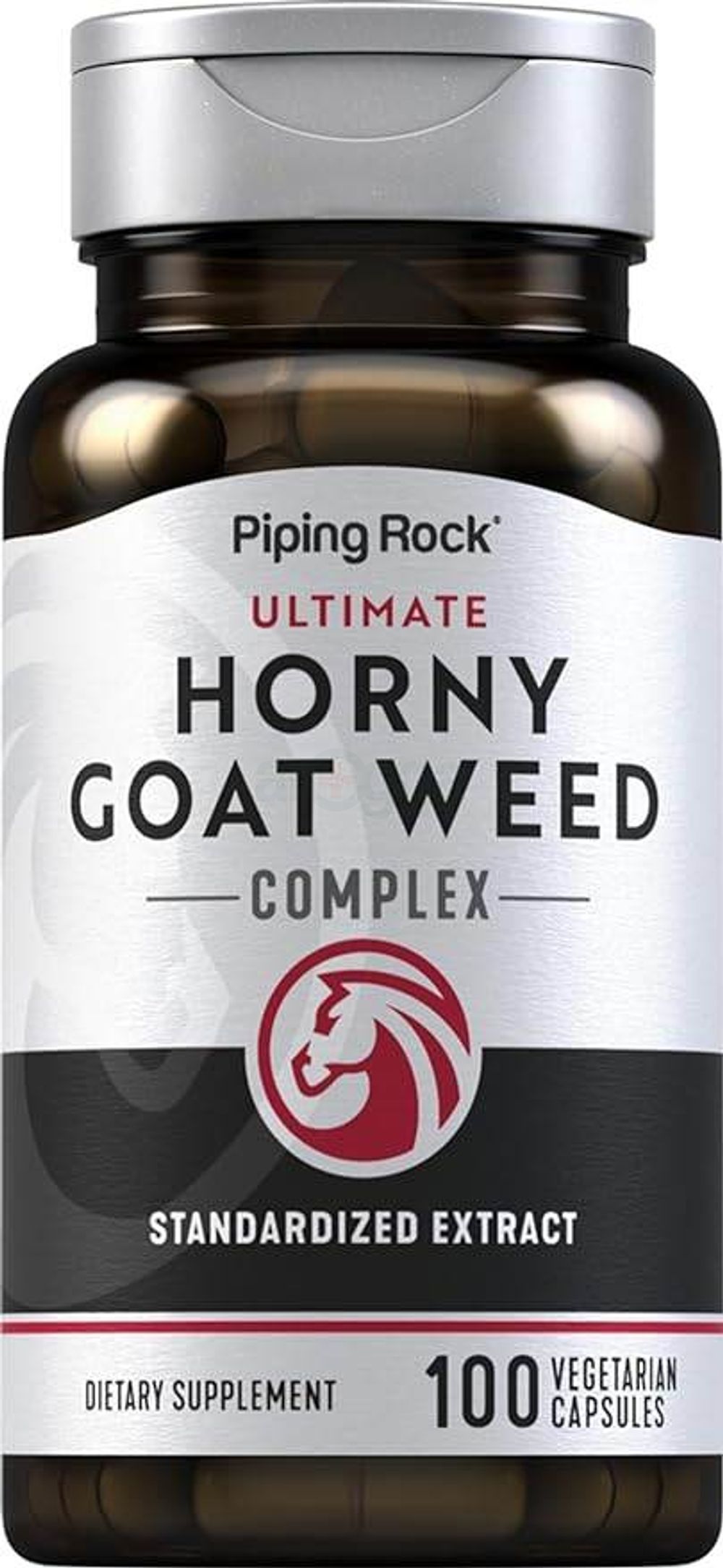 Piping Rock Horny Goat Weed Complex | 100 Capsules | Ultimate Extract Supplement for Men | Vegetarian, Non-GMO, Gluten Free  