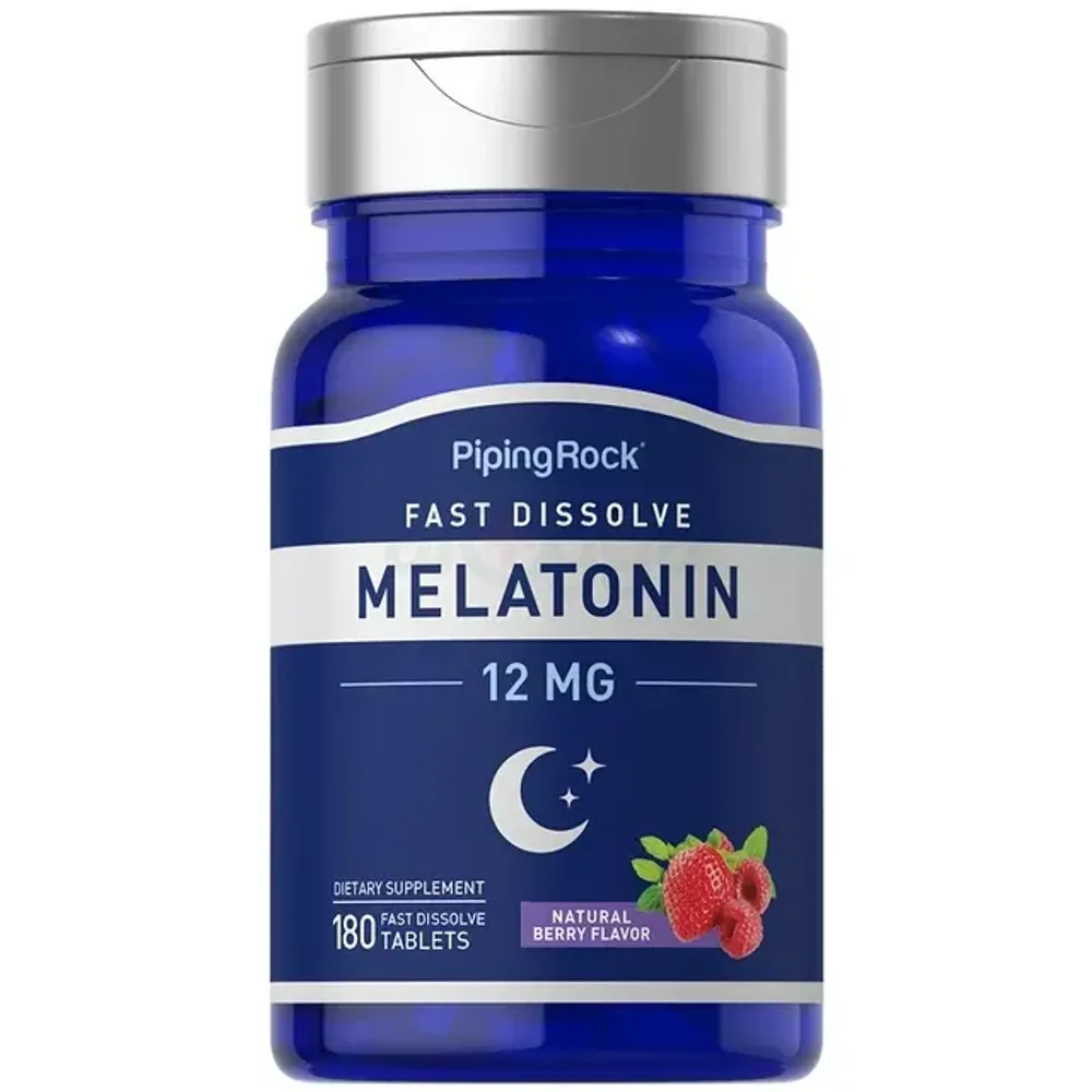 Piping Rock Melatonin Fast Dissolve 12 mg | 180 Tablets  