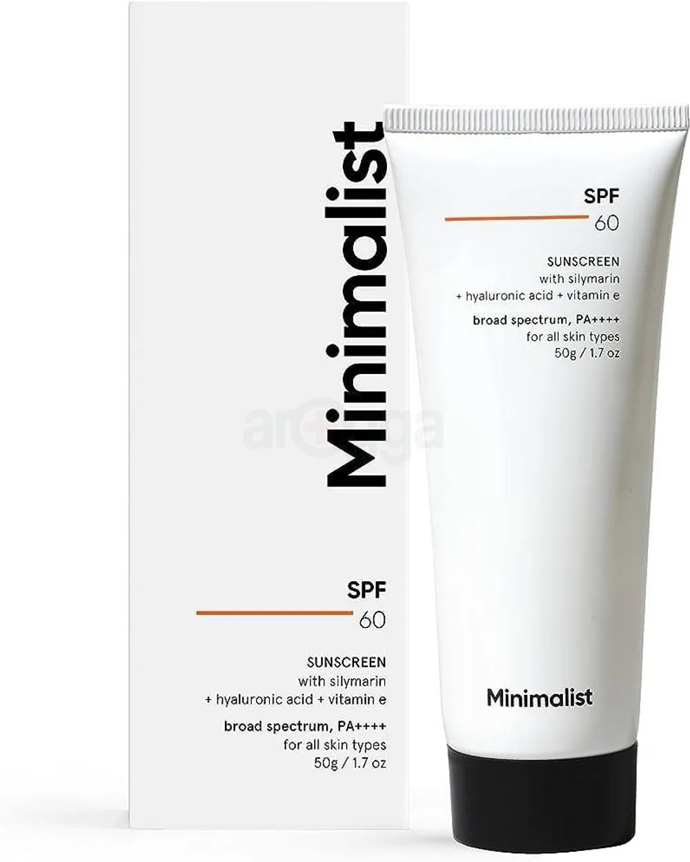 Minimalist SPF 60 Sunscreen with Silymarin + Hyaluronic Acid + Vitamin E PA++++ for All Skin Types  