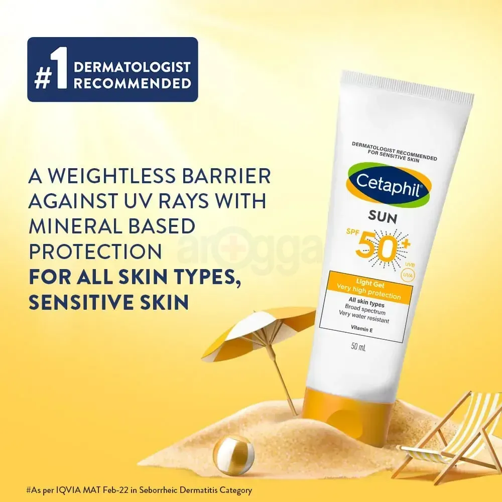 Cetaphil Very High Protection Sun Light Gel SPF 50+ for Sensitive Skin  
