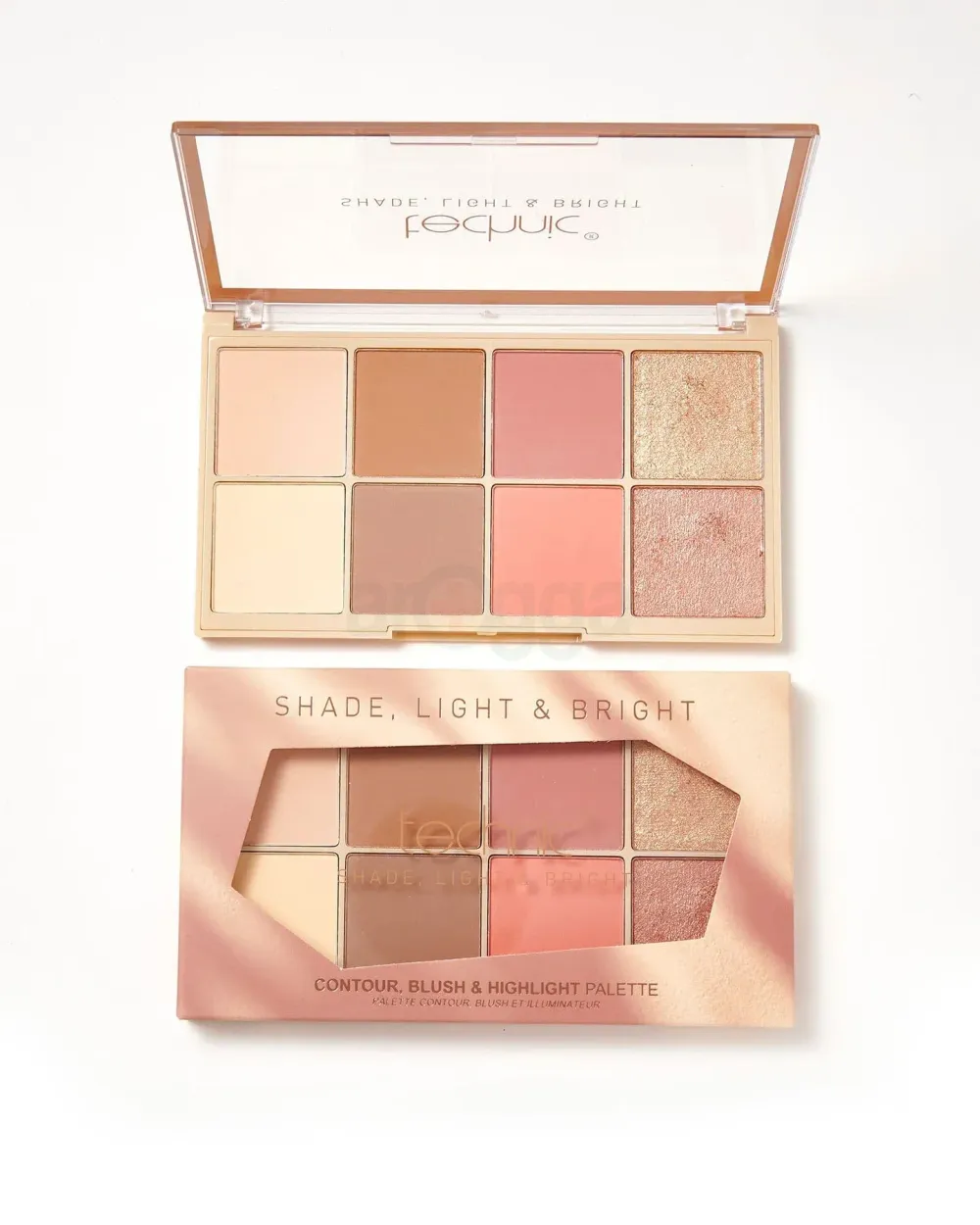 Technic Shade, Light & Bright Contour, Blush & Highlighter Palette  