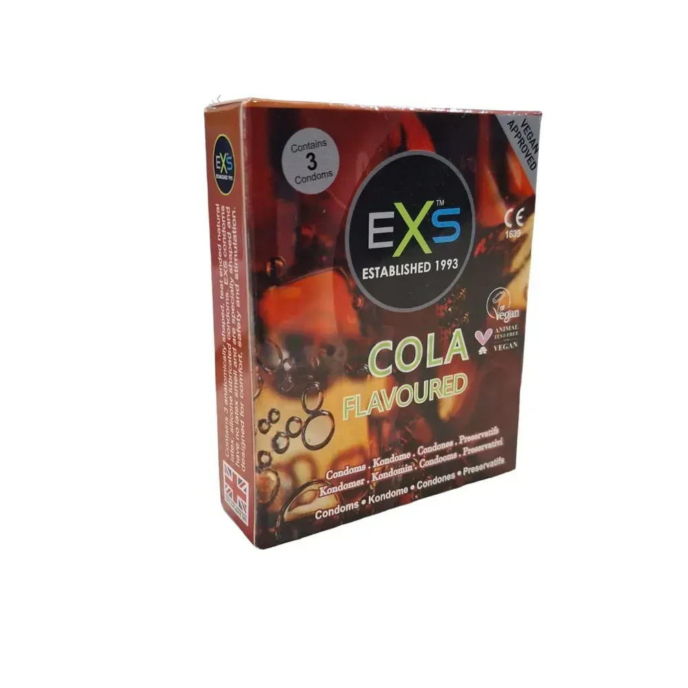 EXS Cola Flavor Condoms for Men | 3Pcs Pack | Natural Latex & Silicone Lubricated | UK  