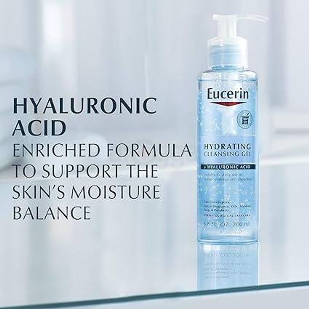 Eucerin Hydrating Cleansing Gel with Hyaluronic Acid for Dermatological skincare  